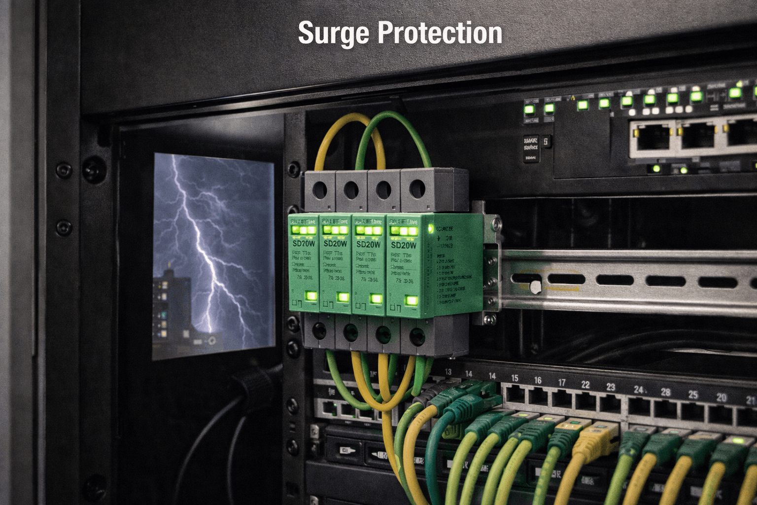Surge protection devices installed to protect CCTV, access control, and networked security electronics from lightning and power surges – AR Electronics Auckland